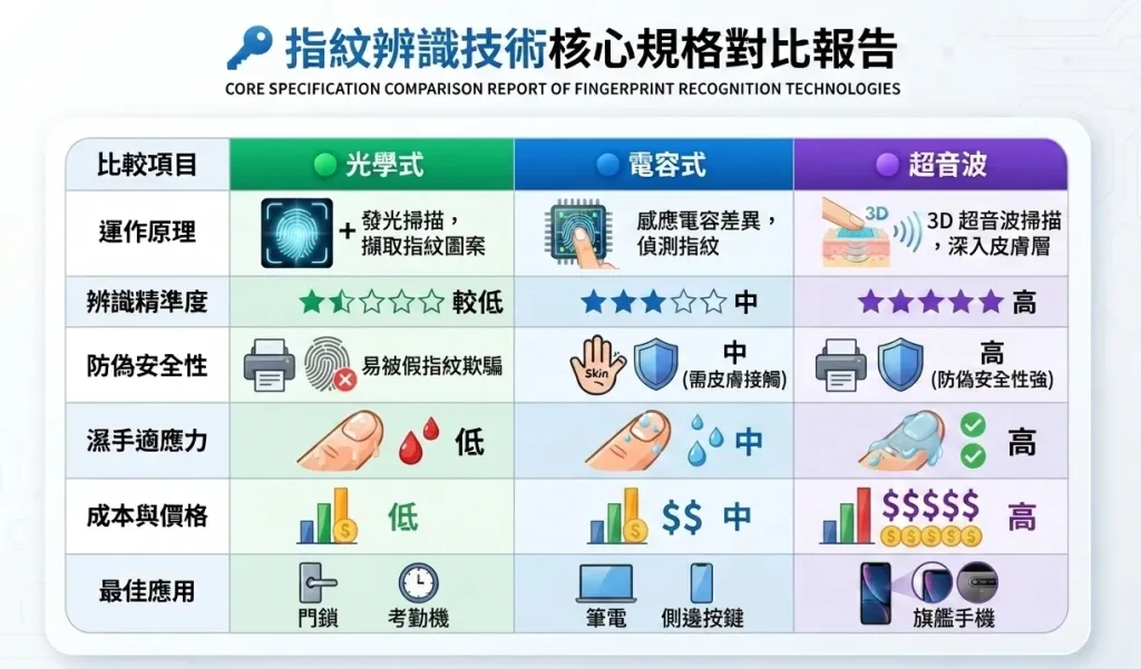 指紋辨識技術之核心規格比對報告