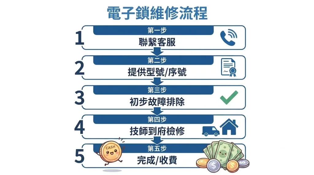 電子鎖維修流程,YSDL(TSSC)維修