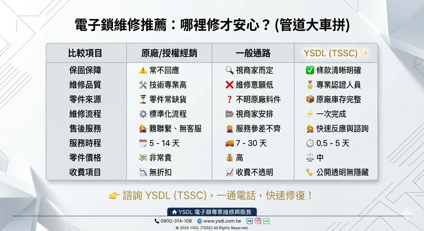 電子鎖維修推薦,YSDL(TSSC)維修