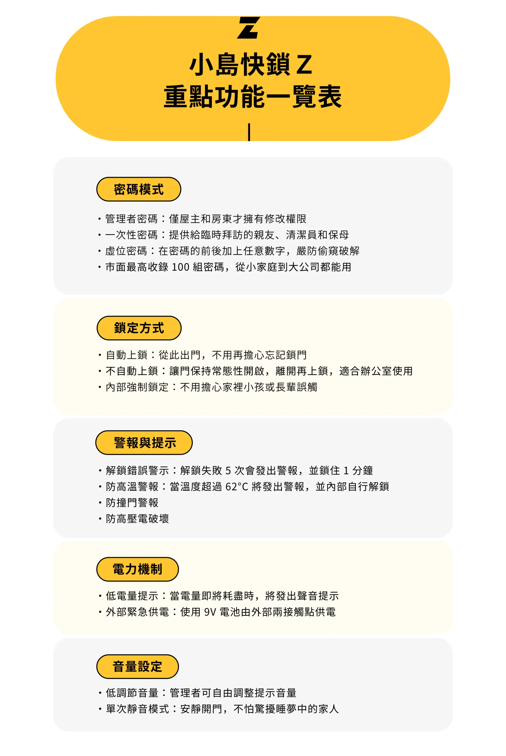小島快鎖T1功能